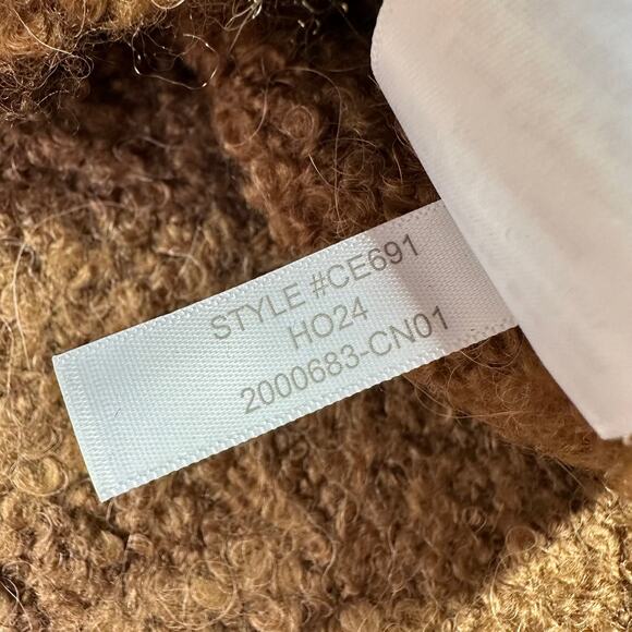 J.Crew Sweater Womens Medium Brown Tan Boucle Yarn Textured Relaxed Alpaca Wool - Picture 6 of 8